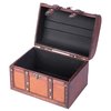 Vintiquewise Decorative Wood Leather Treasure Box - Large Trunk QI003006.L